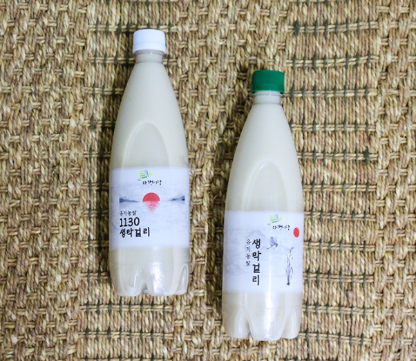 친환경 먹거리 다팜,다랭이팜 유기농쌀 유자 과일 생막걸리 750ml X 9 (6도)