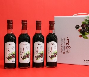 고창 명산품 복분자주 홍연 375ml X 4 선물세트 (16.8도)