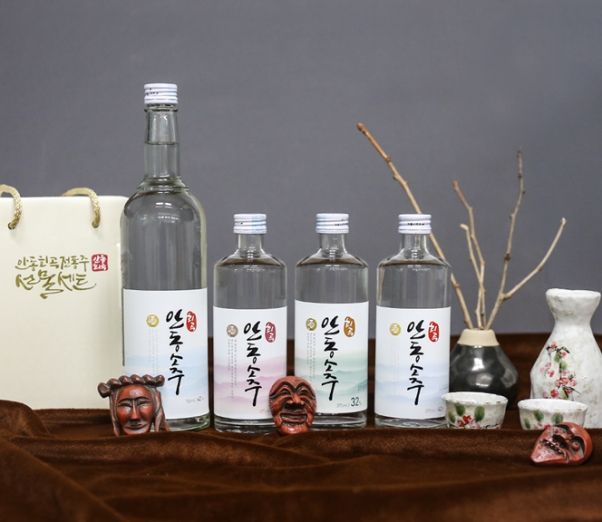 친환경 먹거리 다팜,안동 소주 500ml 약주 선물세트[예미주 + 고백주] (13도)